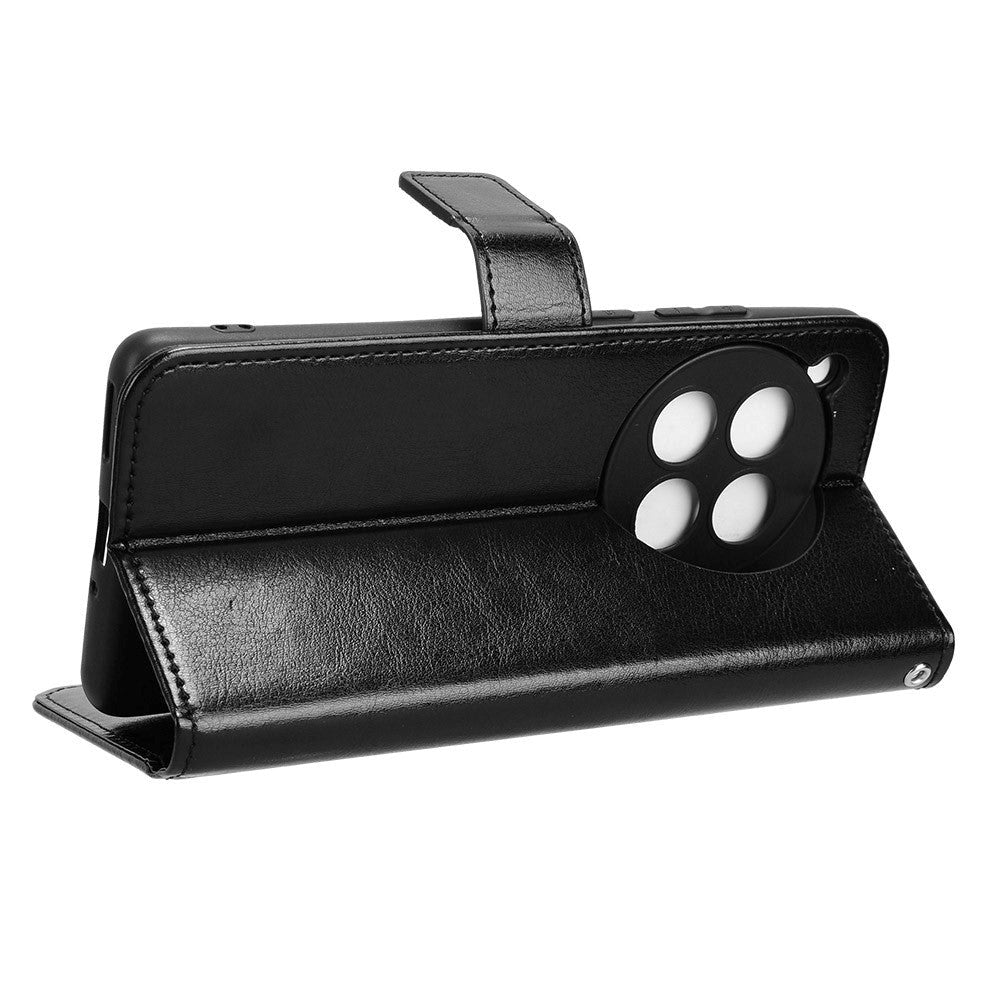 EIDERWOOD OnePlus 12R Blankt Læder Mobil Cover m. Pung & Strop - Sort