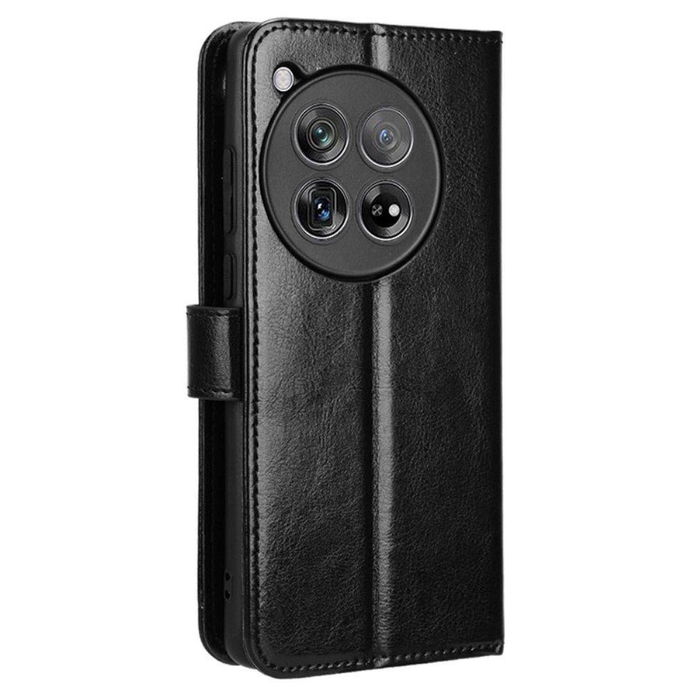EIDERWOOD OnePlus 12R Blankt Læder Mobil Cover m. Pung & Strop - Sort