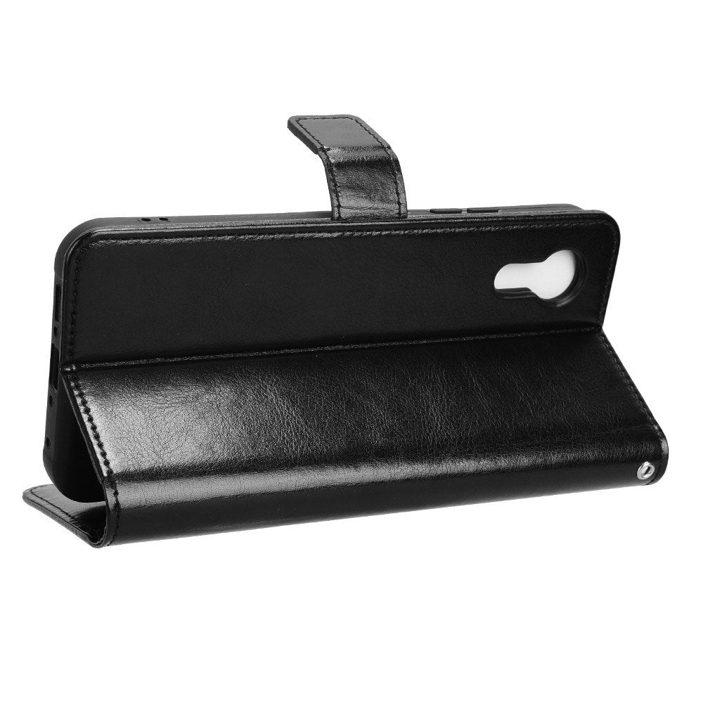 EIDERWOOD Samsung Galaxy Xcover 7 Blankt Læder Mobil Cover m. Pung & Strop - Sort