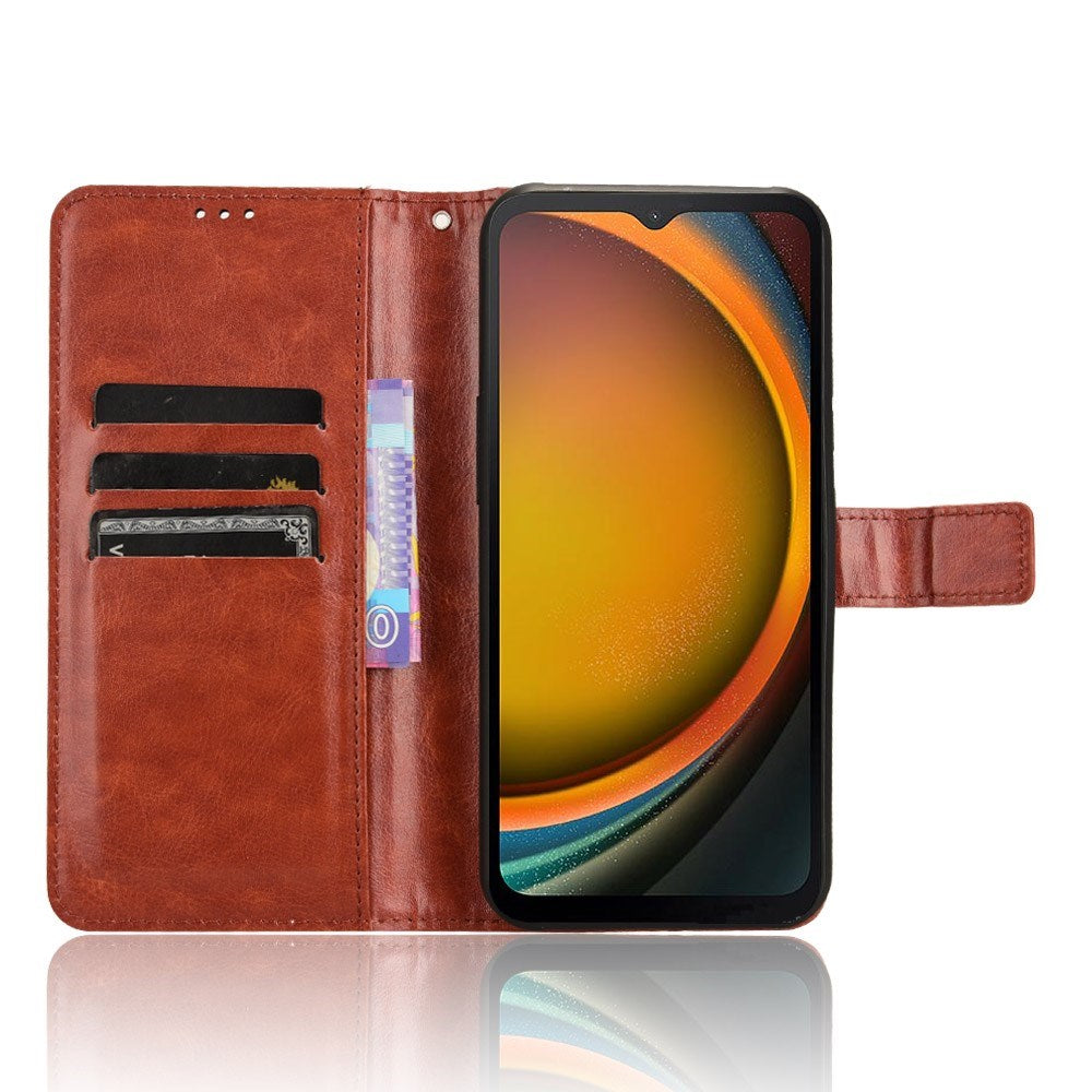 EIDERWOOD Samsung Galaxy Xcover 7 Blankt Læder Mobil Cover m. Pung & Strop - Brun