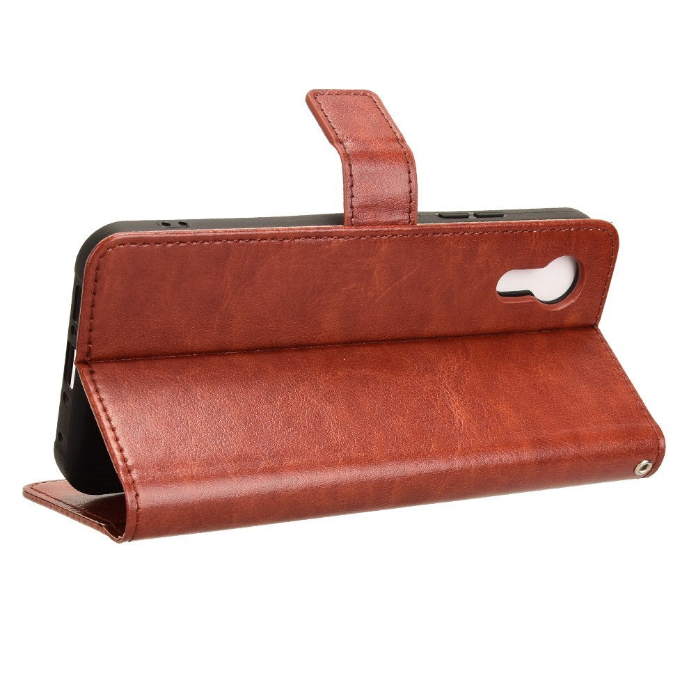 EIDERWOOD Samsung Galaxy Xcover 7 Blankt Læder Mobil Cover m. Pung & Strop - Brun