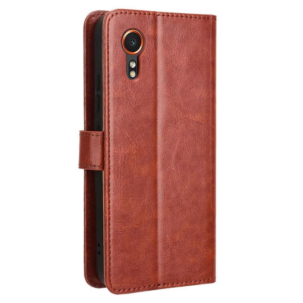 EIDERWOOD Samsung Galaxy Xcover 7 Blankt Læder Mobil Cover m. Pung & Strop - Brun
