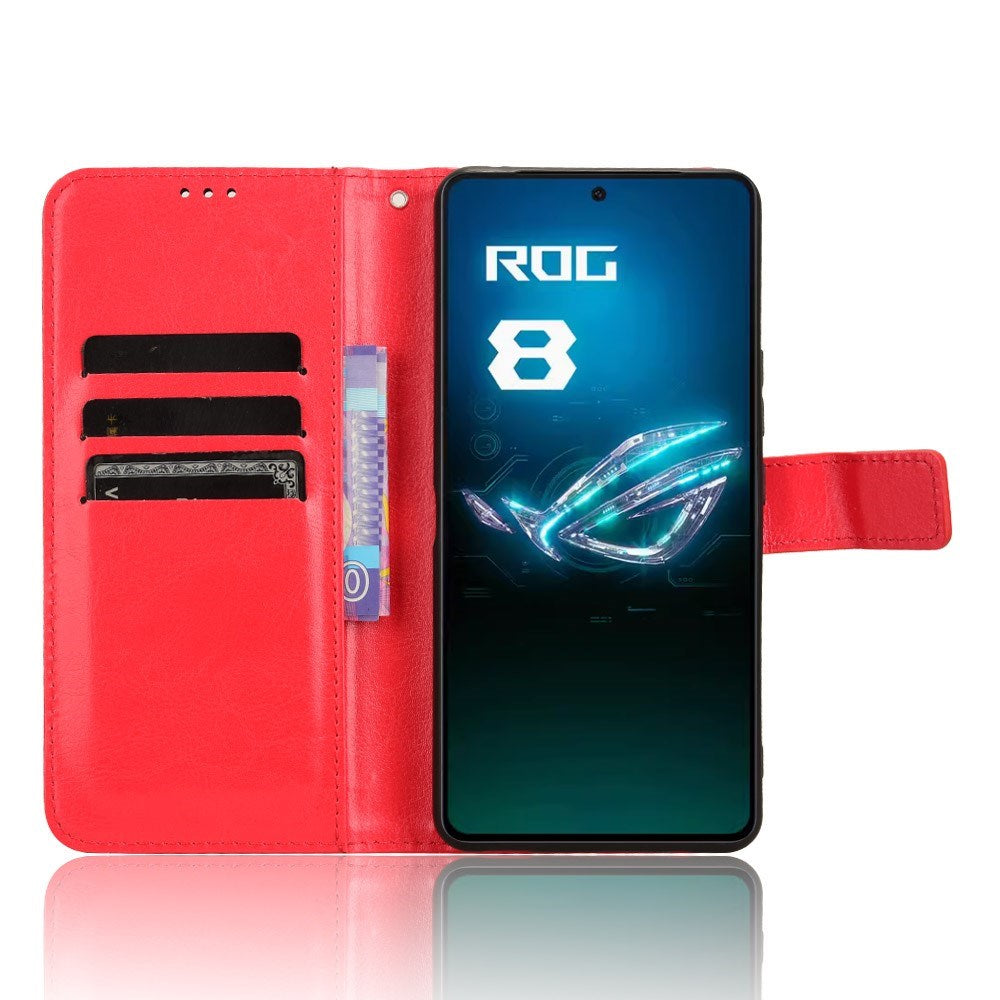 EIDERWOOD Asus ROG Phone 8 / 8 Pro Læder Mobil Cover m. Pung & Strop - Rød