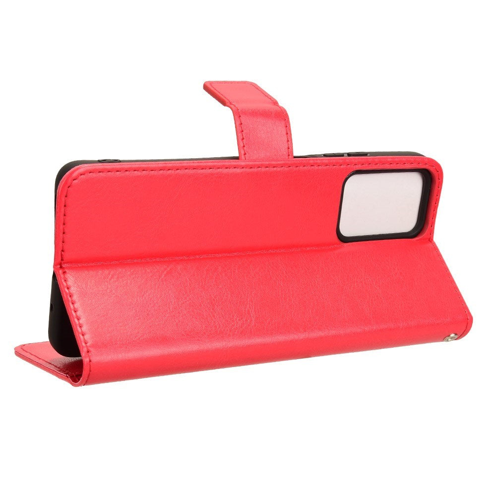 EIDERWOOD Motorola Moto G04 / G24 / G24 Power Blankt Læder Mobil Cover m. Pung & Strop - Rød