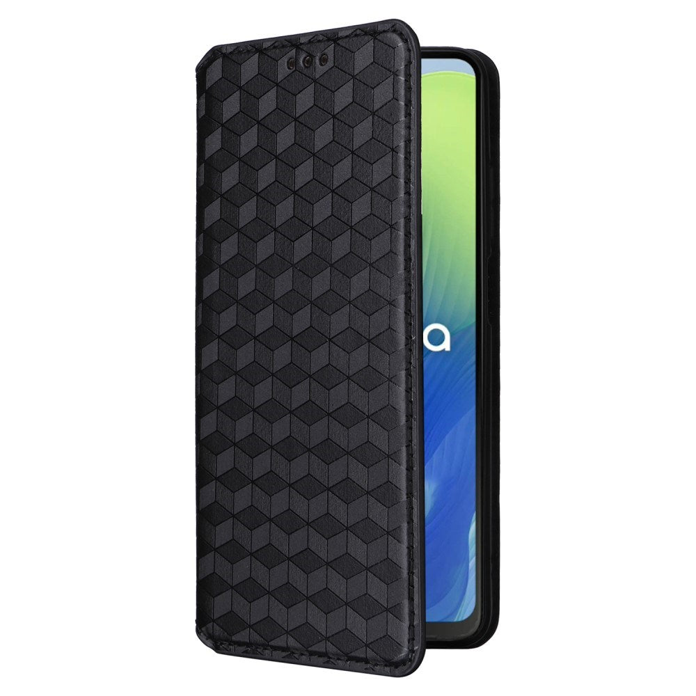 EIDERWOOD Motorola Moto G04 / G24 / G24 Power Læder Mobil Cover m. Pung - Rhombus - Sort