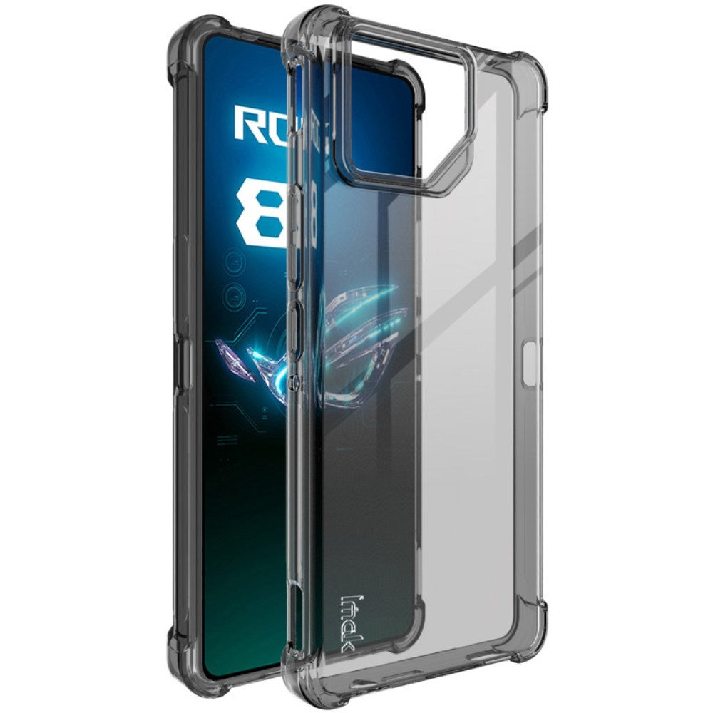 Asus ROG Phone 8 / 8 Pro IMAK Shock Resistant Plastik Mobil Cover - Gennemsigtig Sort