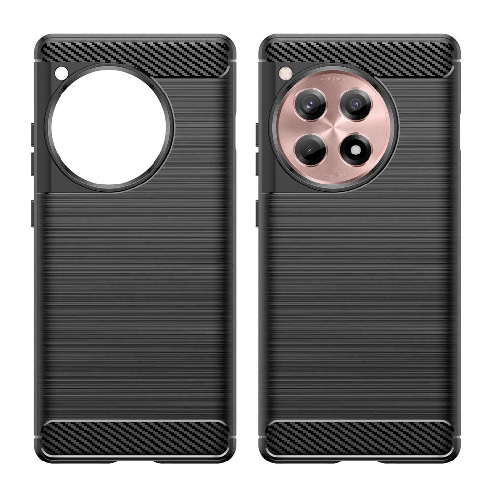OnePlus 12R Brushed Carbon Mobil Cover - Sort