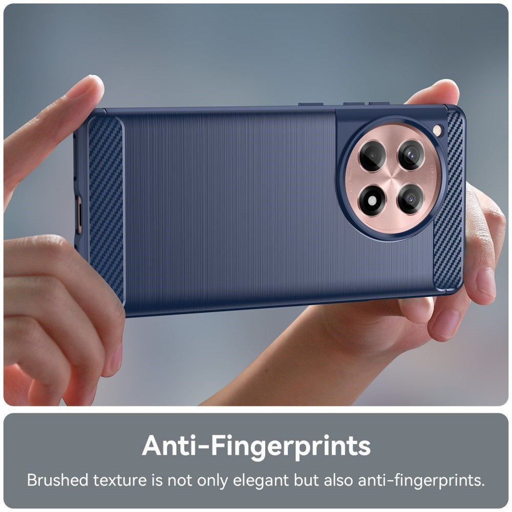 OnePlus 12R Brushed Carbon Mobil Cover - Blå