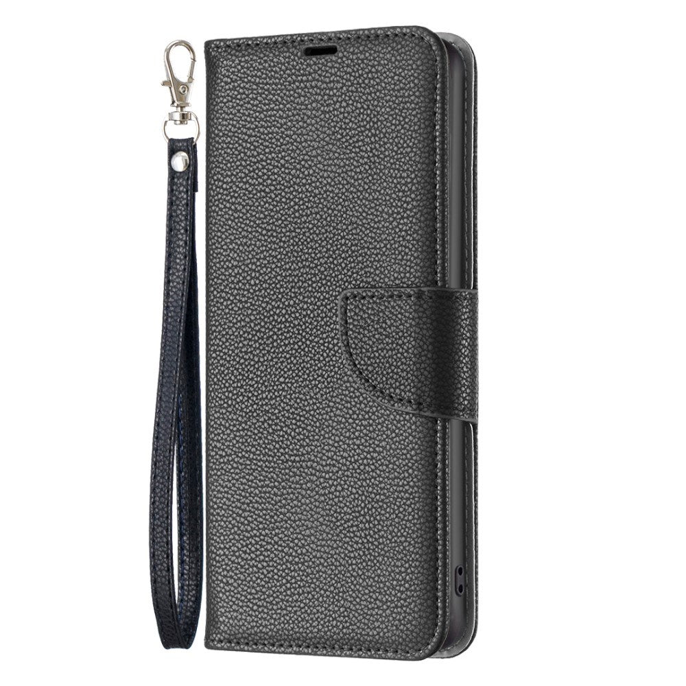 EIDERWOOD Xiaomi Redmi Note 13 Pro (4G) Litchi Læder Mobil Cover m. Pung & Strop - Sort