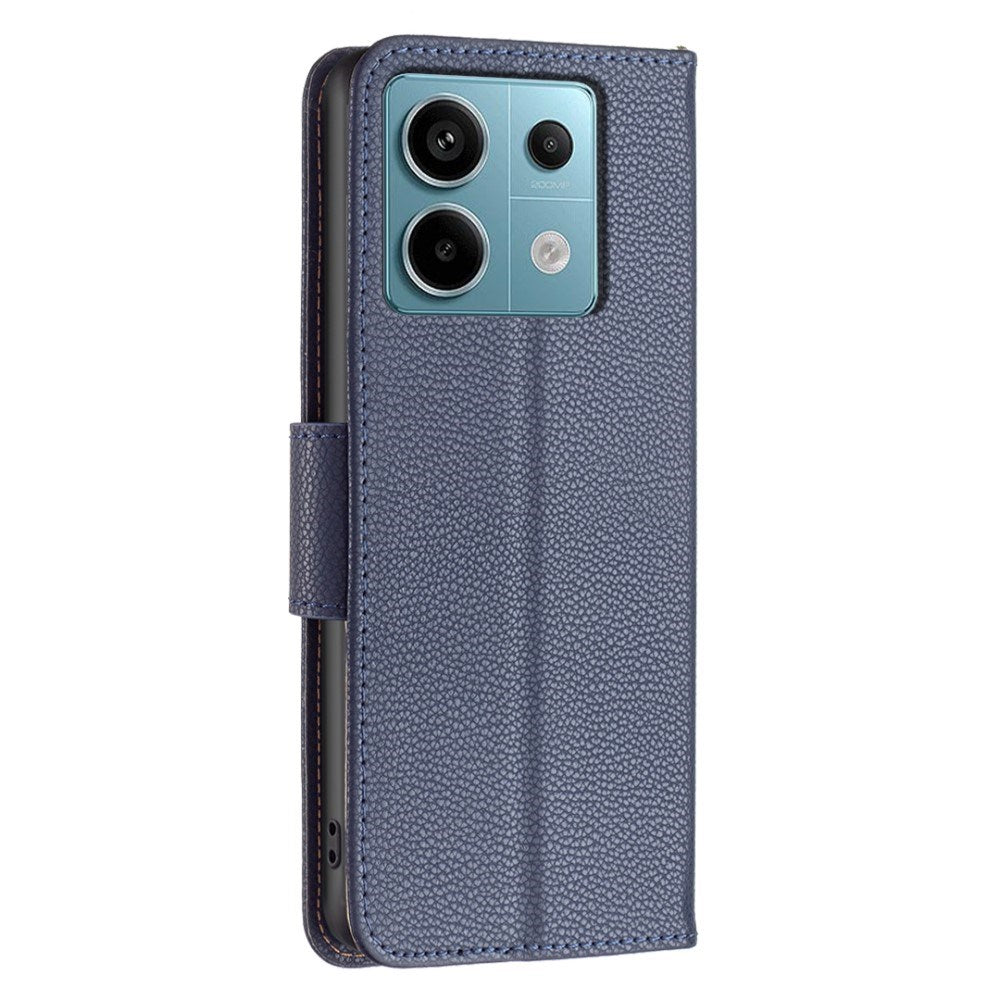 EIDERWOOD Xiaomi Redmi Note 13 Pro (4G) Litchi Læder Mobil Cover m. Pung & Strop - Blå