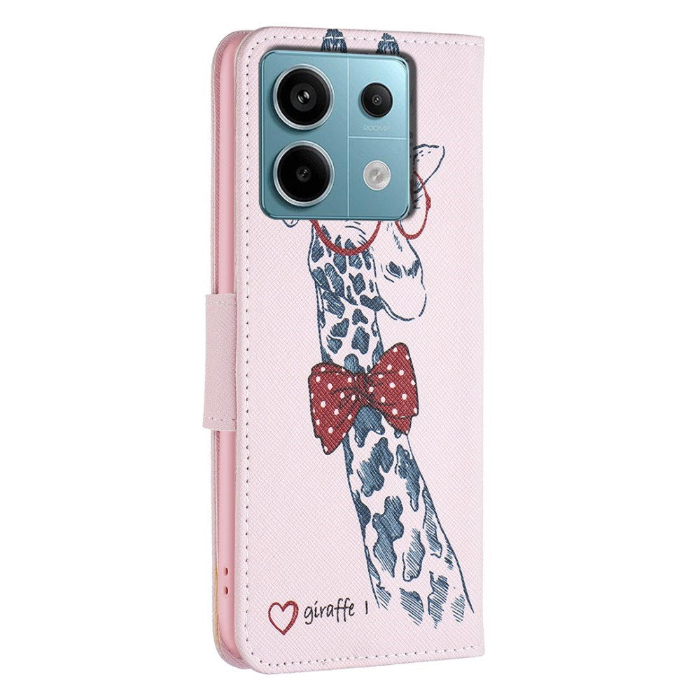 EIDERWOOD Xiaomi Redmi Note 13 Pro (4G) / Poco M6 Pro Læder Mobil Cover m. Pung & Print - Giraf