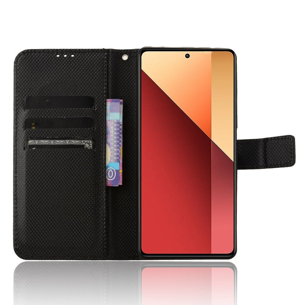 EIDERWOOD Xiaomi Redmi Note 13 Pro (4G) / Poco M6 Pro Læder Mobil Cover m. Strop & Tekstur - Sort