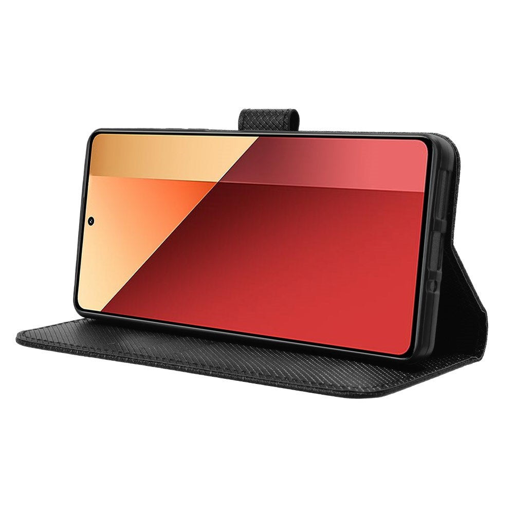 EIDERWOOD Xiaomi Redmi Note 13 Pro (4G) / Poco M6 Pro Læder Mobil Cover m. Strop & Tekstur - Sort