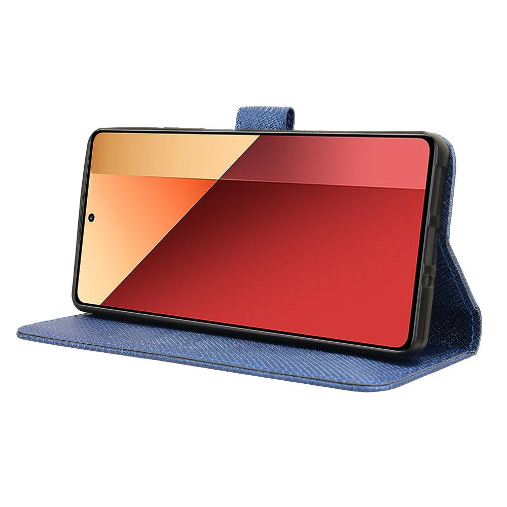 EIDERWOOD Xiaomi Redmi Note 13 Pro (4G) / Poco M6 Pro Læder Mobil Cover m. Strop & Tekstur - Blå