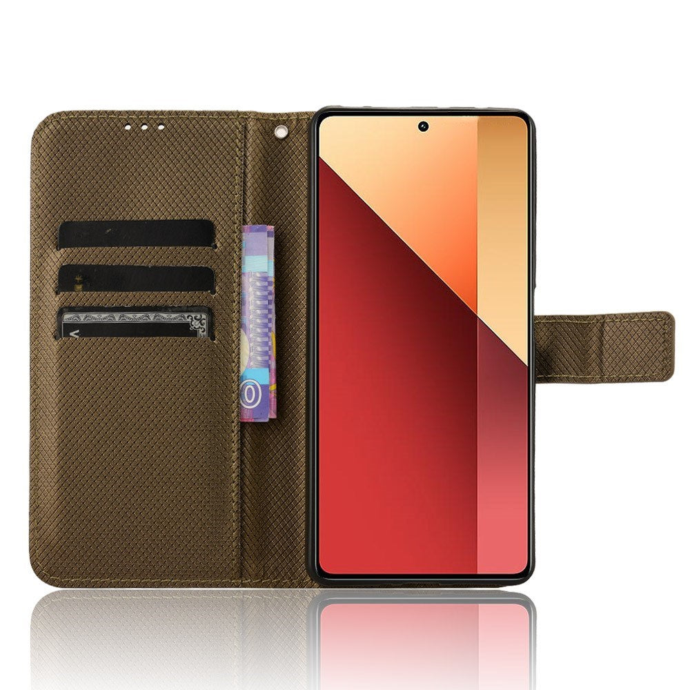 EIDERWOOD Xiaomi Redmi Note 13 Pro (4G) / Poco M6 Pro Læder Mobil Cover m. Strop & Tekstur - Brun