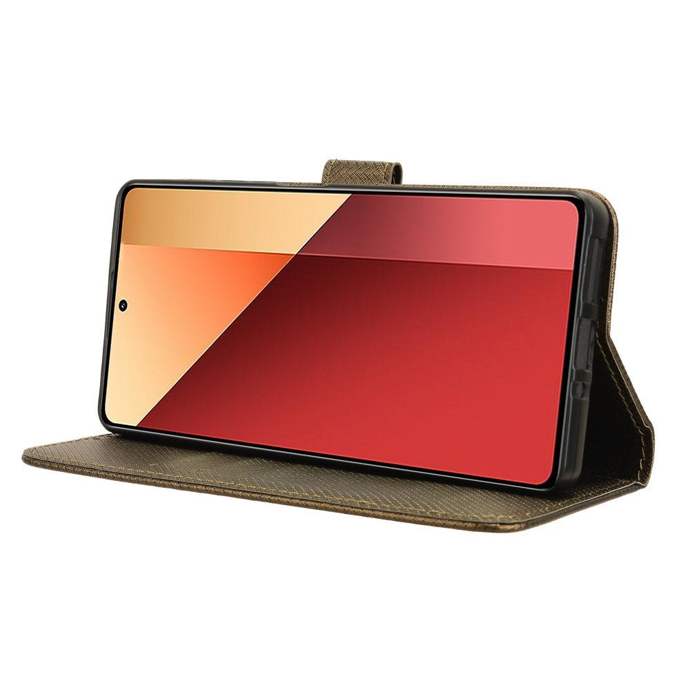 EIDERWOOD Xiaomi Redmi Note 13 Pro (4G) / Poco M6 Pro Læder Mobil Cover m. Strop & Tekstur - Brun