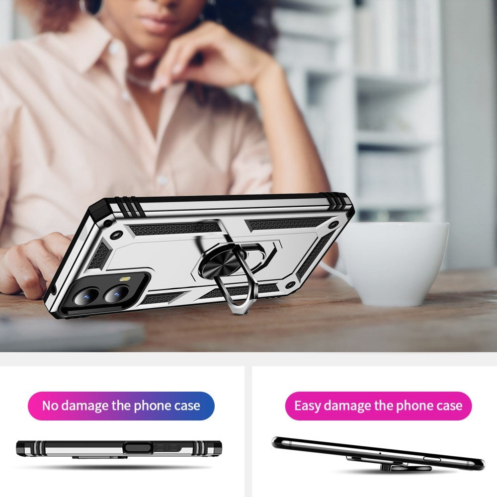 EIDERWOOD Motorola Moto G Play (2024) Håndværker Case m. Magnetisk Kickstand - Sølv