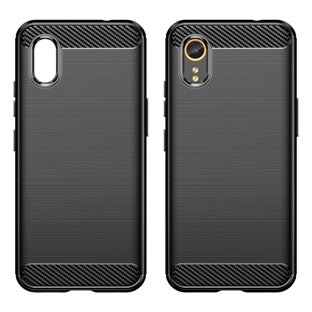 EIDERWOOD - Samsung Galaxy Xcover 7 - Brushed Carbon Fiber Fleksibelt Plastik Cover - Sort