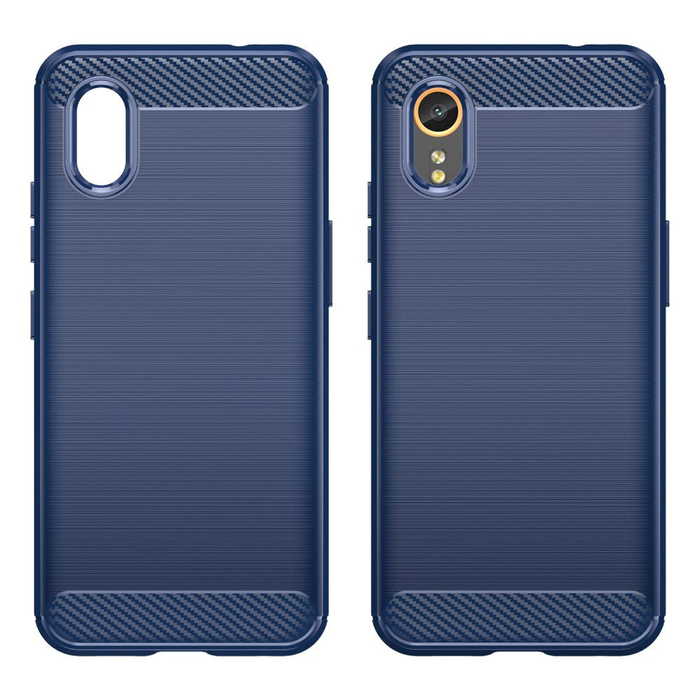 EIDERWOOD - Samsung Galaxy Xcover 7 - Brushed Carbon Fiber Fleksibelt Plastik Cover - Blå