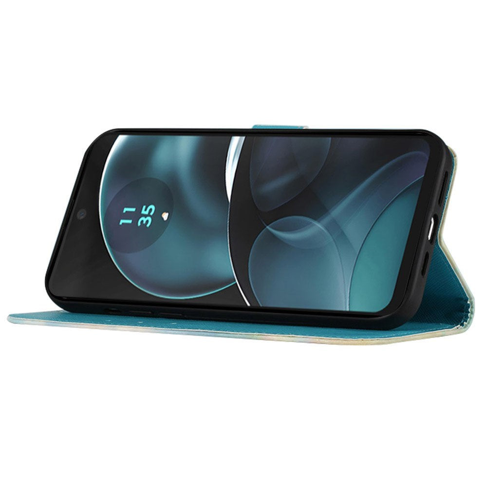 EIDERWOOD Motorola Moto G Play (2024) Læder Flip Cover m. Motiv, Pung & Strop - Ugle