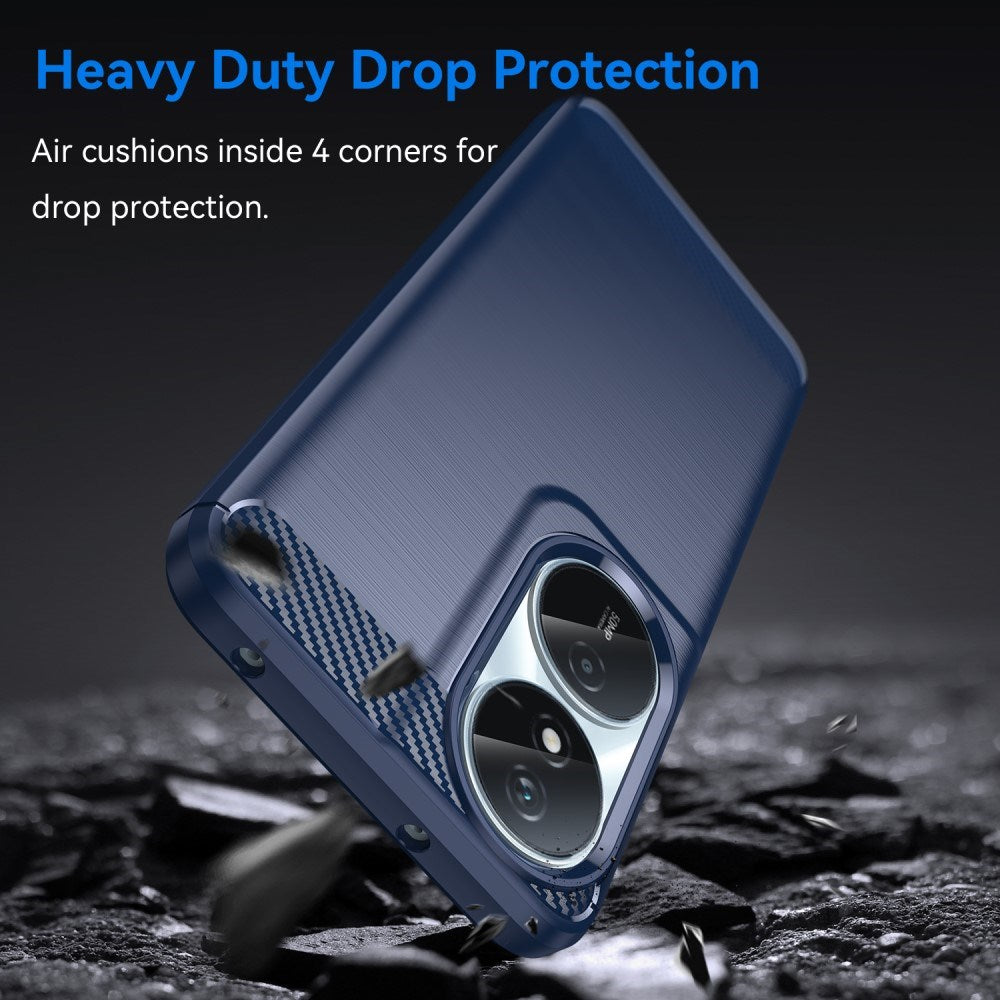 EIDERWOOD - Honor X7b / 90 Smart - Brushed Carbon Fiber Fleksibelt Plastik Cover - Blå