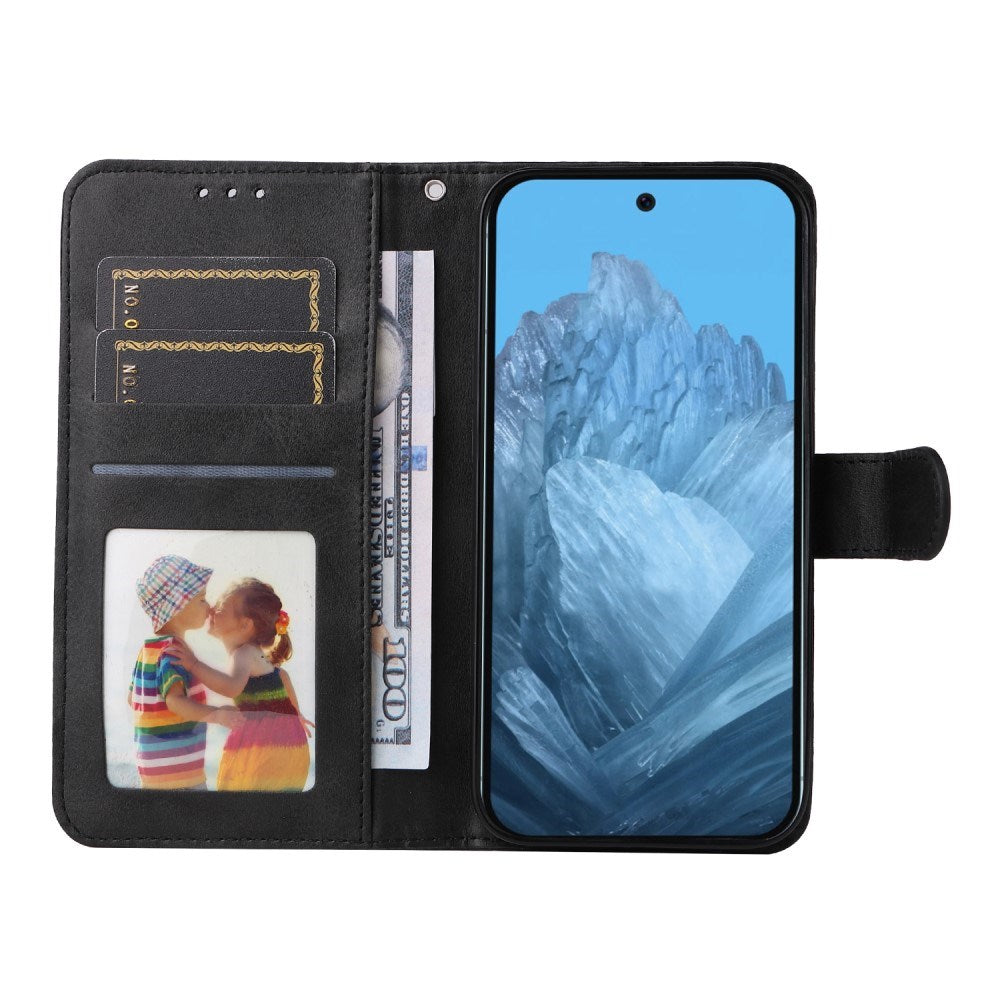 EIDERWOOD Google Pixel 10 / 10 Pro / 9 / 9 Pro Kunstlæder Mobil Cover m. Kortholder & Strop - Sort