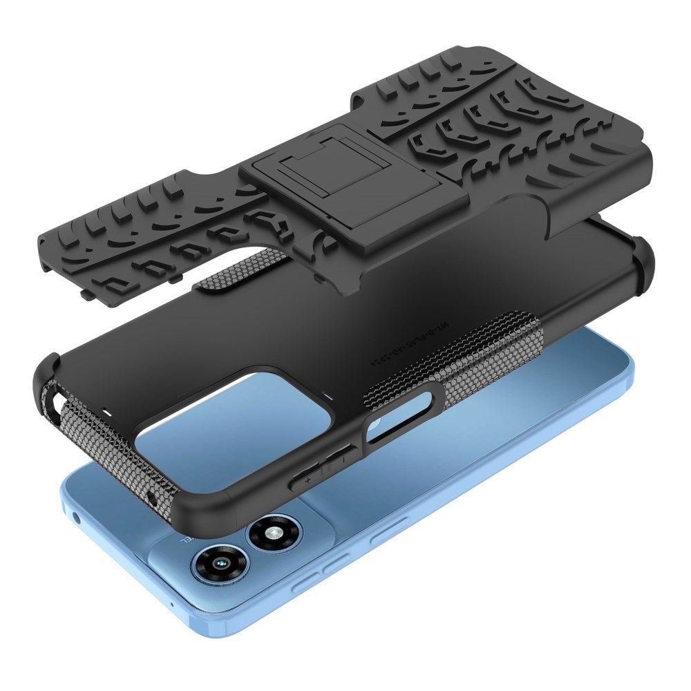 EIDERWOOD Motorola Moto G Play (2024) Hybrid Håndværker Mobil Cover m. Kickstand - Sort