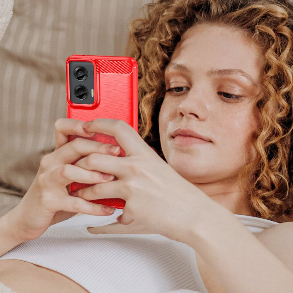 EIDERWOOD Motorola Moto G Stylus 5G (2024) Brushed Carbon Mobil Cover - Rød