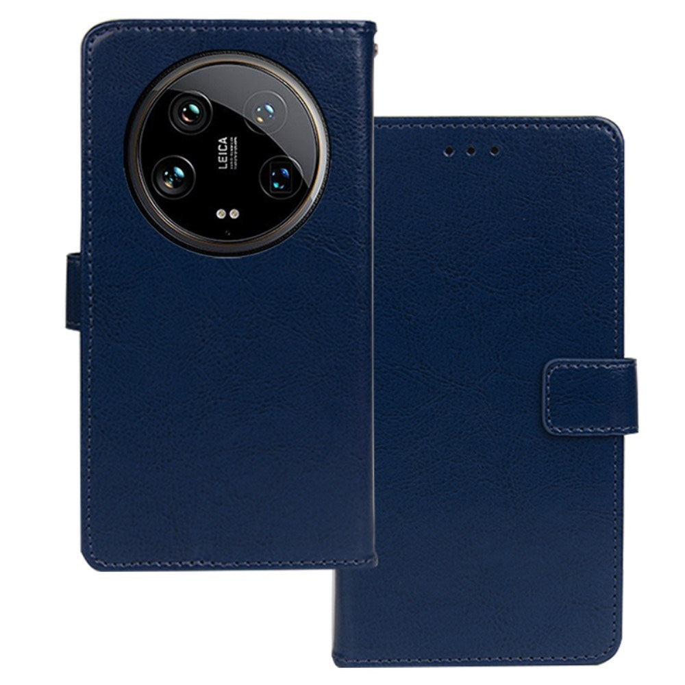 EIDERWOOD Xiaomi 14 Ultra Blankt Læder Mobil Cover m. Pung & Ståfunktion - Blå