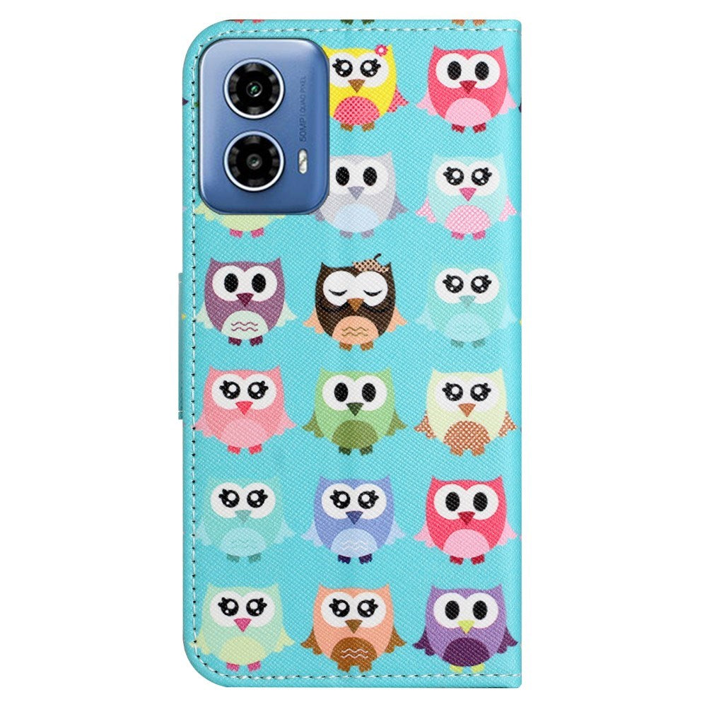 EIDERWOOD Motorola Moto G24 Power Læder Mobil Cover m. Pung & Print - Ugler