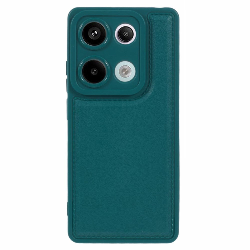 EIDERWOOD Xiaomi Redmi Note 13 Pro (4G) / Poco M6 Pro Fleksibelt Plastik Mobil Cover m. Læderbetrukket Pude - Grøn