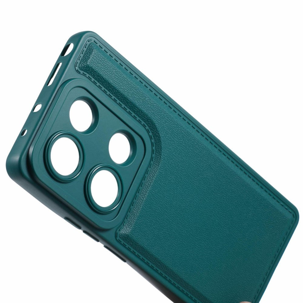 EIDERWOOD Xiaomi Redmi Note 13 Pro (4G) / Poco M6 Pro Fleksibelt Plastik Mobil Cover m. Læderbetrukket Pude - Grøn