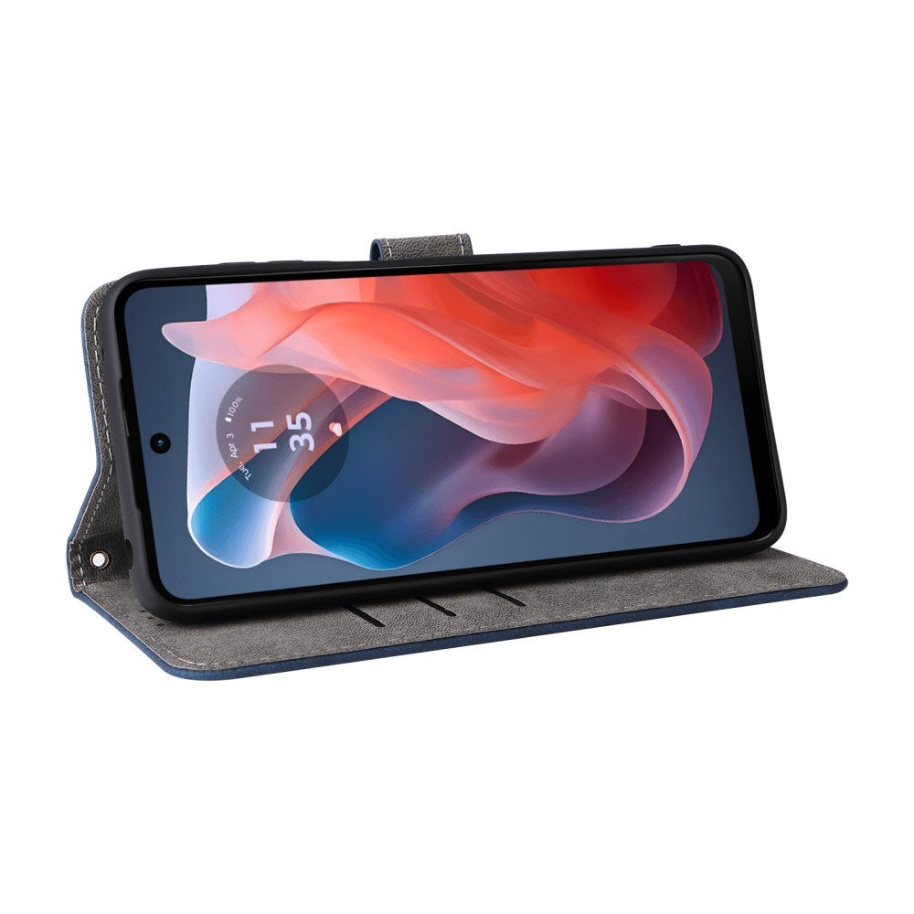 EIDERWOOD Motorola Moto G Play (2024) Læder Mobil Cover m. Pung & Strop - Blå