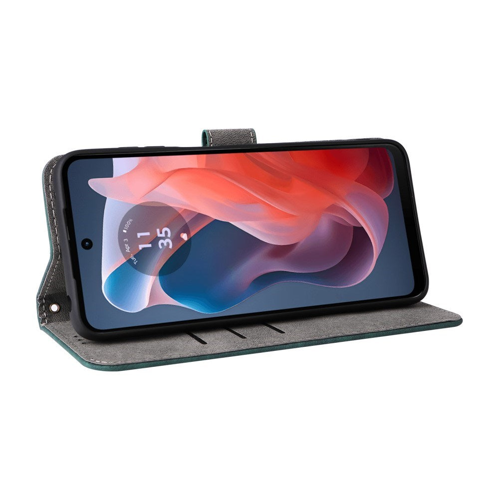 EIDERWOOD Motorola Moto G Play (2024) Læder Mobil Cover m. Pung & Strop - Grøn