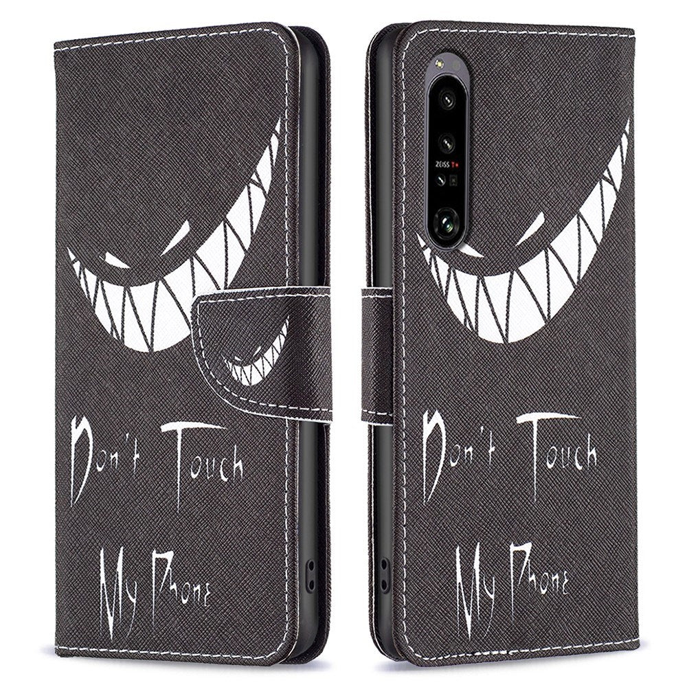 EIDERWOOD Sony Xperia 1 VI Læder Mobil Cover m. Pung & Ståfunktion - "Don't Touch My Phone"