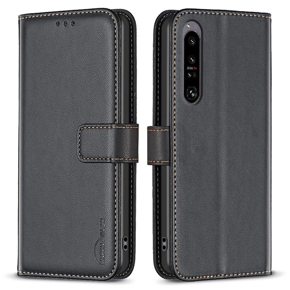 EIDERWOOD Sony Xperia 1 VI Kunst Læder Mobil Cover m. Ståfunktion & Kortholder - Sort