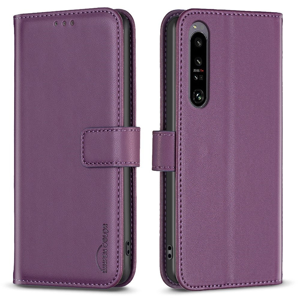 EIDERWOOD Sony Xperia 1 VI Kunst Læder Mobil Cover m. Ståfunktion & Kortholder - Mørk Lilla