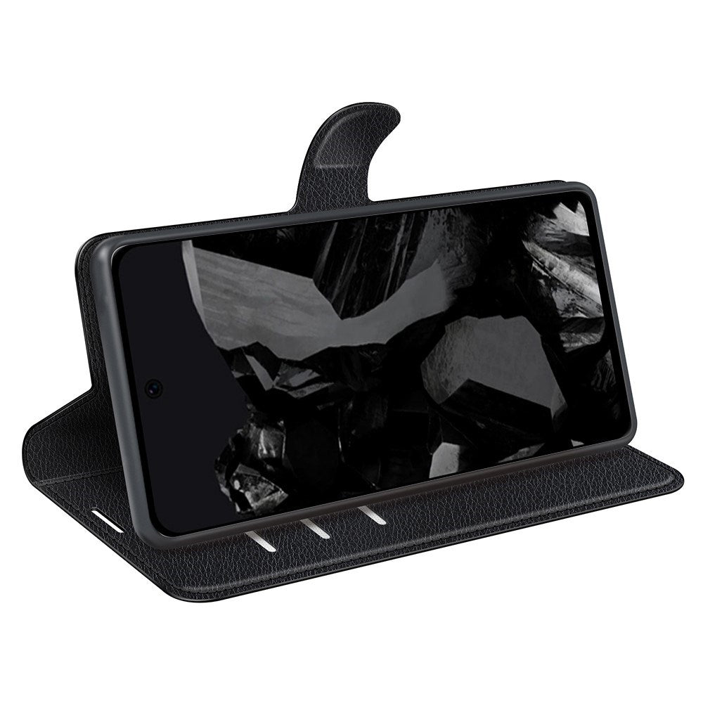 EIDERWOOD Google Pixel 9 Pro XL Litchi Læder Mobil Cover m. Pung - Sort