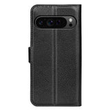 EIDERWOOD Google Pixel 9 Pro XL Litchi Læder Mobil Cover m. Pung - Sort