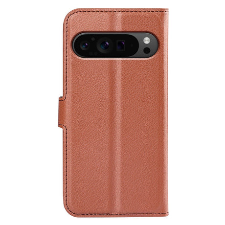 EIDERWOOD Google Pixel 9 Pro XL Litchi Læder Mobil Cover m. Pung - Brun