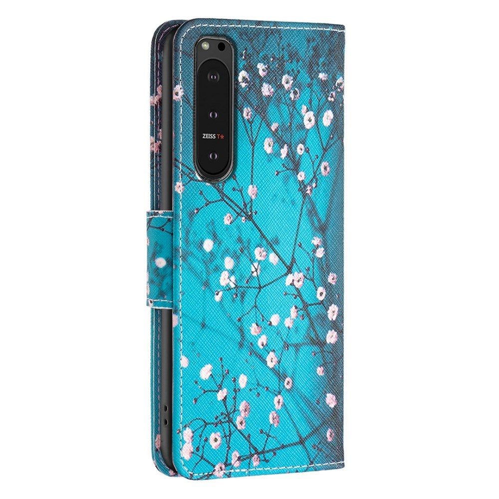 EIDERWOOD Sony Xperia 10 VI Læder Mobil Cover m. Pung & Ståfunktion - Blomstertræ