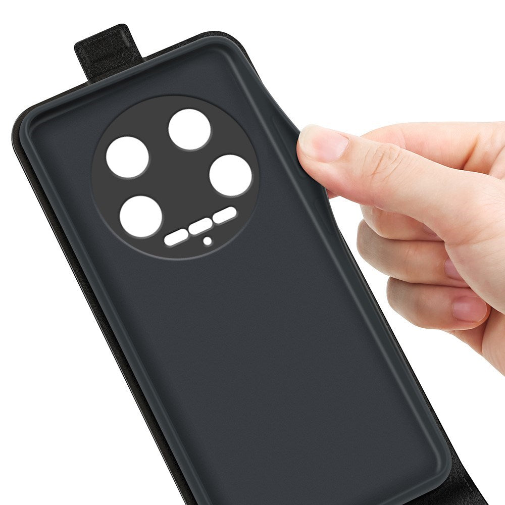 EIDERWOOD Xiaomi 14 Ultra Vertikalt Læder Mobil Cover m. Kortholder - Sort