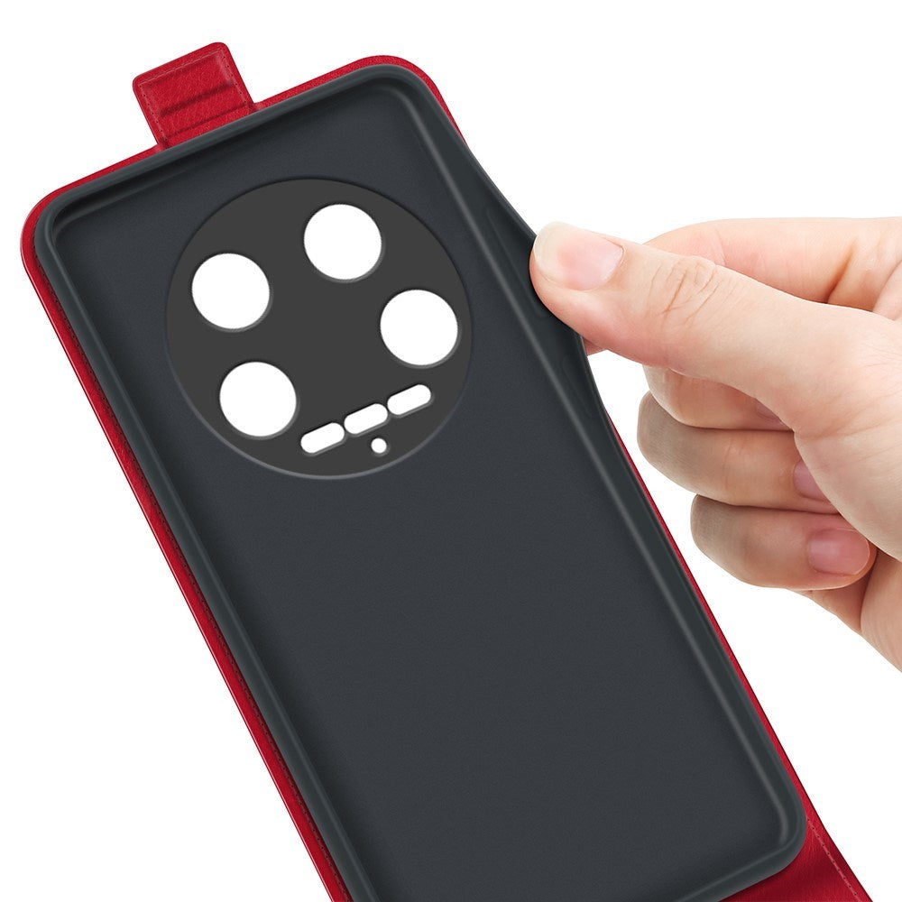 EIDERWOOD Xiaomi 14 Ultra Vertikalt Læder Mobil Cover m. Kortholder - Rød