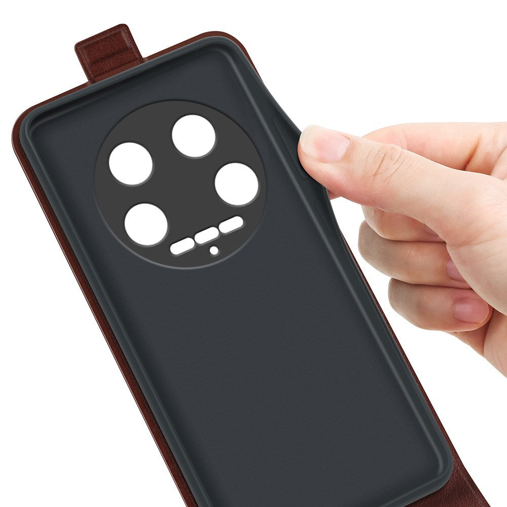 EIDERWOOD Xiaomi 14 Ultra Vertikalt Læder Mobil Cover m. Kortholder - Brun