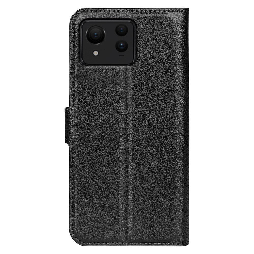 EIDERWOOD Asus Zenfone 11 Ultra Litchi Læder Mobil Cover m. Pung - Sort