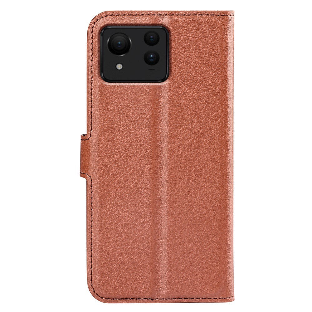 EIDERWOOD Asus Zenfone 11 Ultra Litchi Læder Mobil Cover m. Pung - Brun