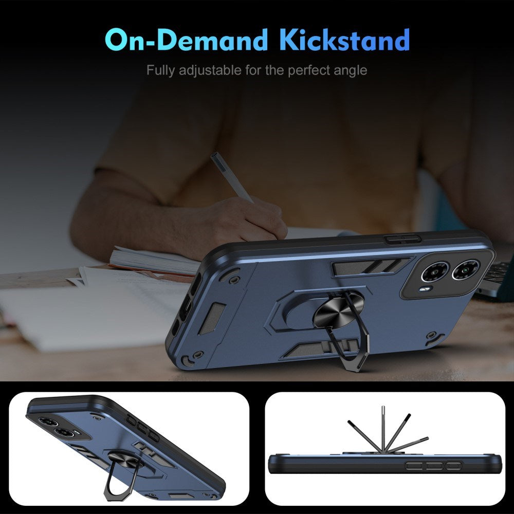 EIDERWOOD Motorola Moto G34 Håndværker Mobil Cover m. Kickstand - Blå