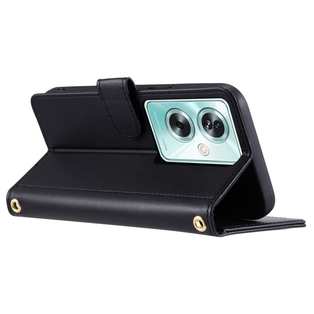 EIDERWOOD OnePlus Nord N30 SE (5G) / Oppo A79 (5G) / A2 (5G) Læder Mobil Cover m. Strop & Crossbody Taske Funktion - Sort