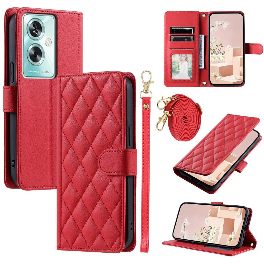 EIDERWOOD OnePlus Nord N30 SE (5G) / Oppo A79 (5G) / A2 (5G) Læder Mobil Cover m. Strop & Crossbody Taske Funktion - Rød