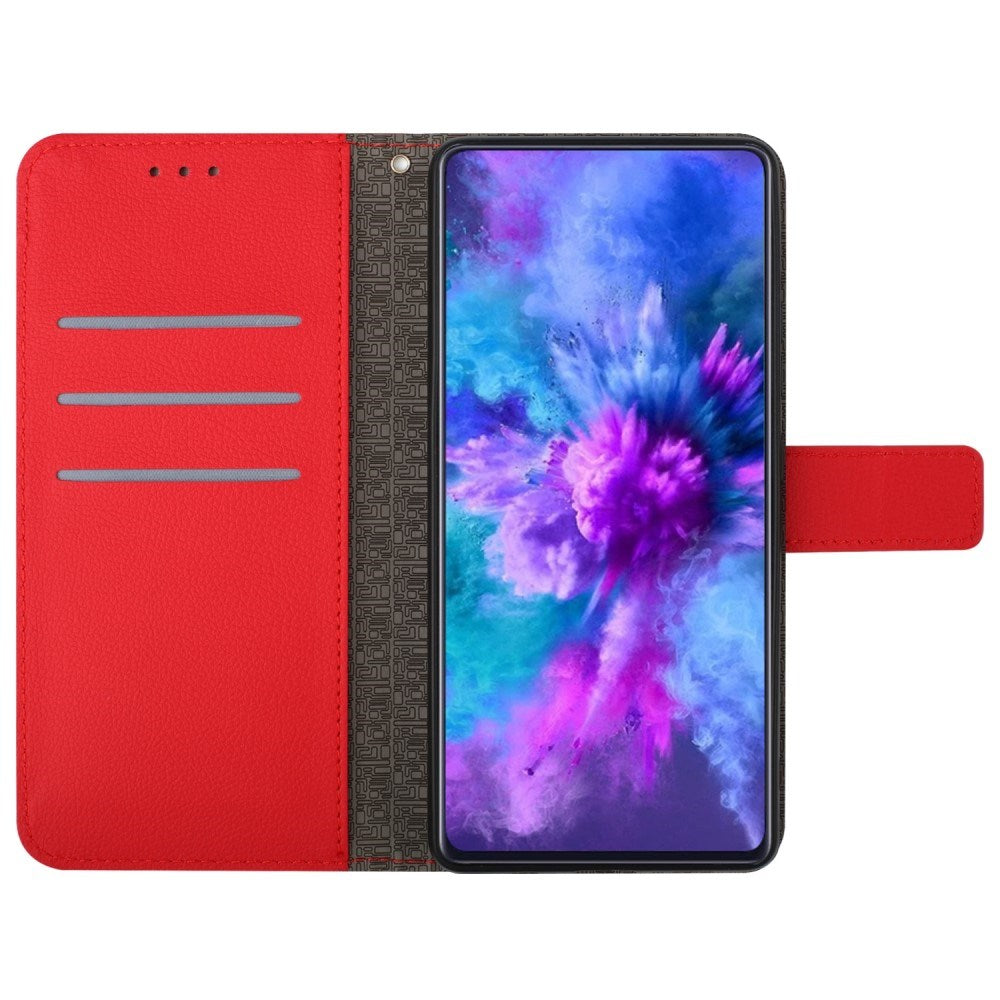 EIDERWOOD Sony Xperia 10 VI Læder Mobil Cover m. Pung & Strop - Rombe Indgravering - Rød